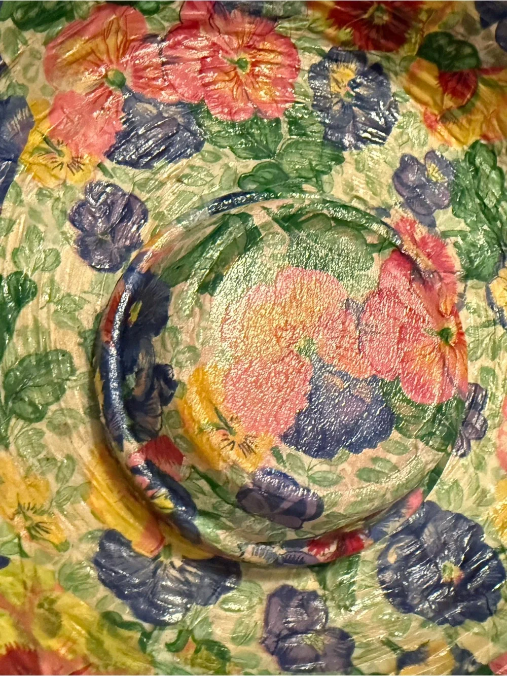 Original Use Floral Pansy Pattern Decorative Bowls in Pink, Yellow, Blue, Green